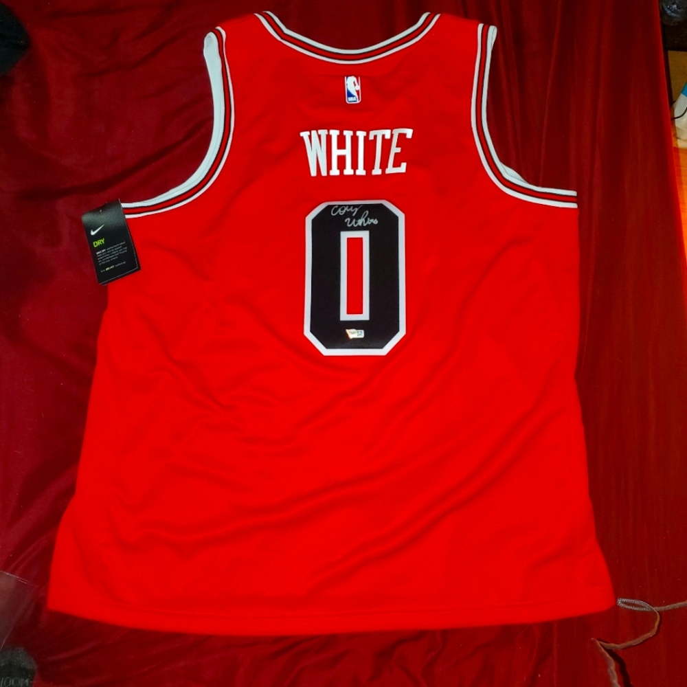 Coby White Chicago Bulls Fanatics Authentic Autographed Red Nike Swingman Jersey